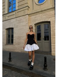 Жіночий комплект (спідниця+корсет) чорного кольору 29639