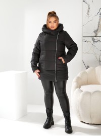 Жіноча зимова куртка чорного кольору 29650