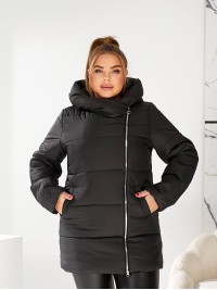 Жіноча зимова куртка чорного кольору 29650