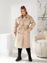 Тепле пальто кашемірове молочного кольору 29658
