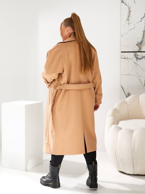 Тепле пальто кашемірове бежевого кольору 29659