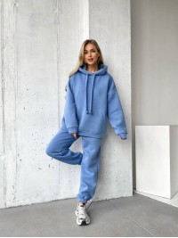 Жіночий спортивний костюм з капюшоном блакитного кольору 29759