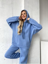 Жіночий спортивний костюм з капюшоном блакитного кольору 29759